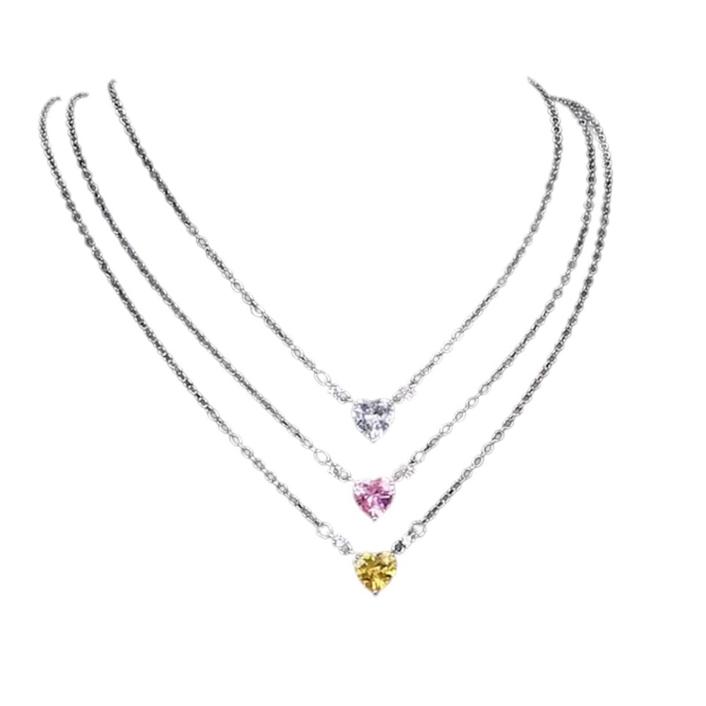 Dainty Crystal Heart Necklace - Picture 4 of 14
